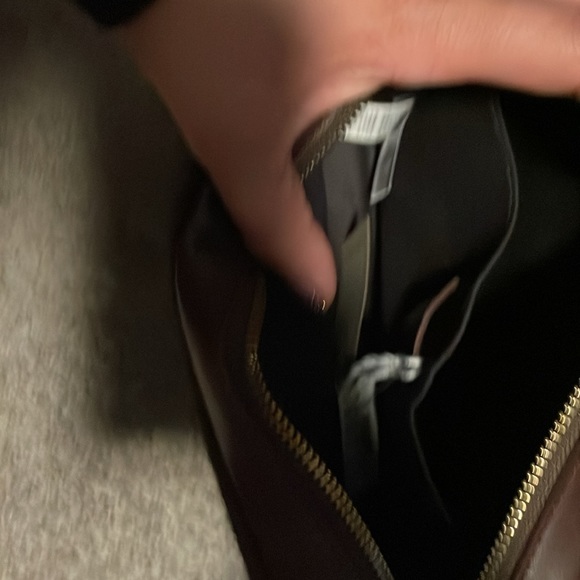 Brown leather Madewell camera bag. Calf hair on one side, smooth leather other - Picture 7 of 9